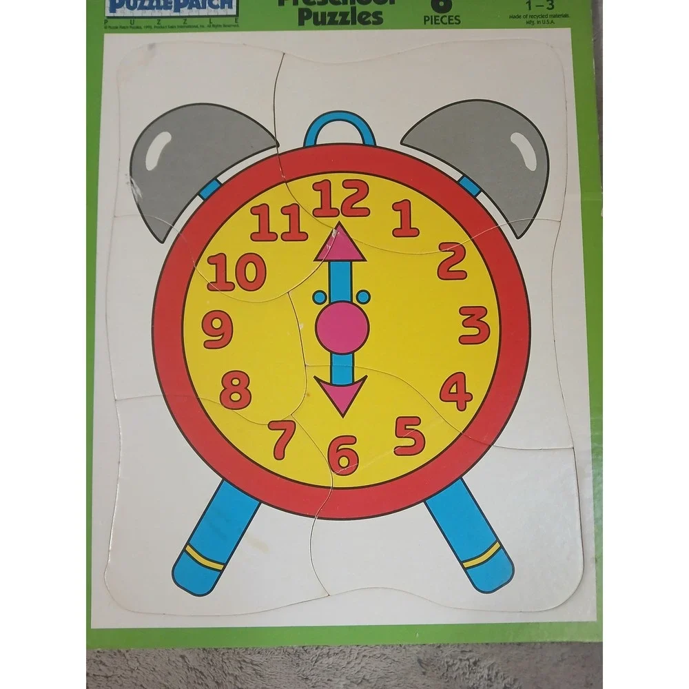 Vtg PuzzlePatch Preschool Puzzles Set of 6 Ages 1-3 Cardboard 1992 Made in‎ USA
